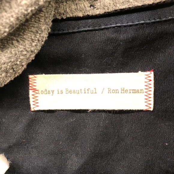 Ron Herman Utility Jacket Womens M Navy Blue Hooded Mixed Media Fleece Cotton - Picture 5 of 11